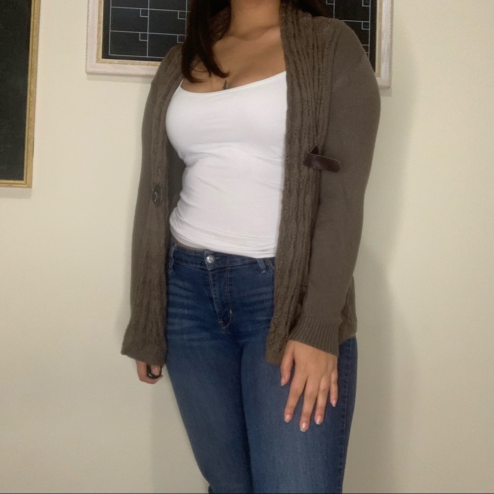 Brown Cardigan with Belt